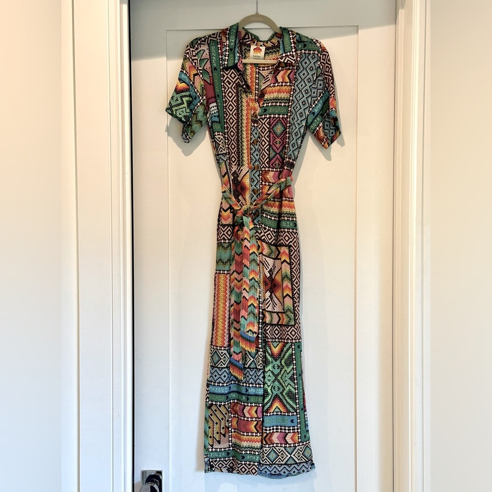 Banana Scarves Belted Jumpsuit by Farm Rio Size Small